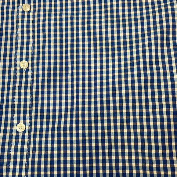 Esquire Men’s Performance Slim Fit Long Sleeve Blue and White Shirt 17 34/35 - Picture 11 of 13